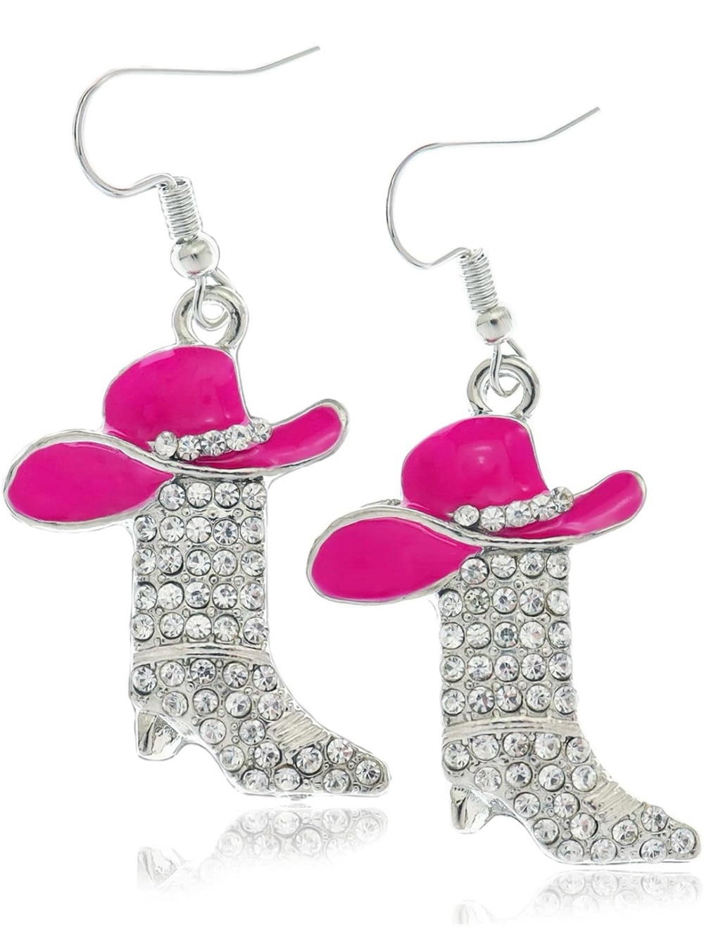 Rhinestone Western Boots Earrings Cowgirl Cowboy